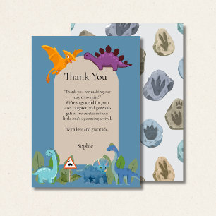 Cartão De Agradecimento Dinossauros Atravessando, Chuvinha de Bebê do T-re