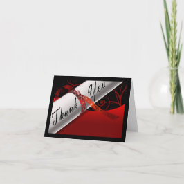 Cartão De Agradecimento Diploma Vermelho e Negro