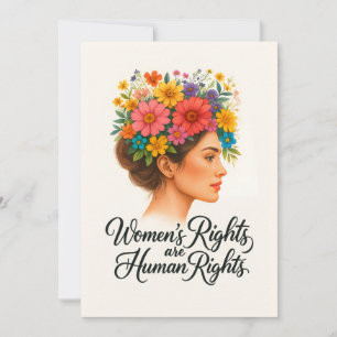 Cartão De Agradecimento Direitos das mulheres são um empoderamento floral 