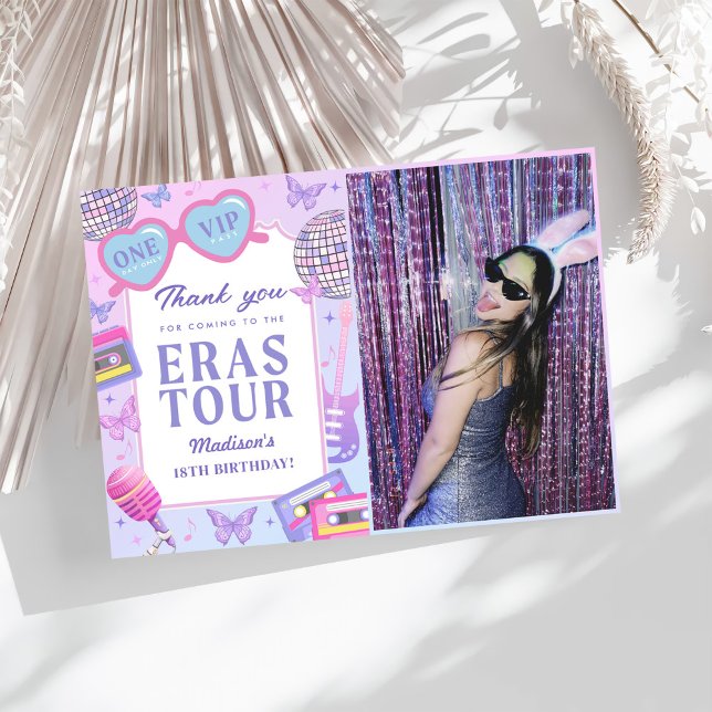 Cartão De Agradecimento Disco Roxo Na Minha Foto De Aniversário Da Era Do  (Criador carregado)