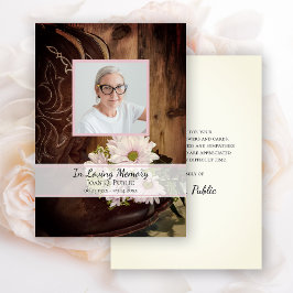 Cartão De Agradecimento Disies Rosa Boot Boot Simpatia Memorial Funeral