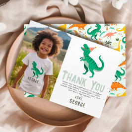 Cartão De Agradecimento Diversão Dinossauro Rugido Foto Aniversário 