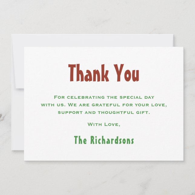 Cartão De Agradecimento Divertido Sexo Neutro aniversário de 3 anos Três D (Frente)