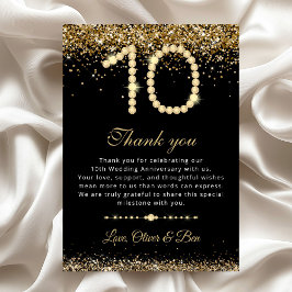 Cartão de Agradecimento do 10º Aniversário da Gold
