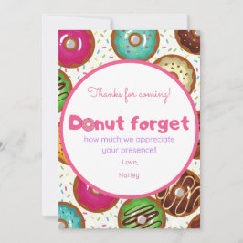 Cartão de Agradecimento do Aniversário com Donuts