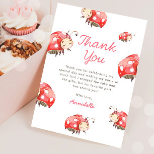 Cartão de Agradecimento do Aniversário do Love Bug