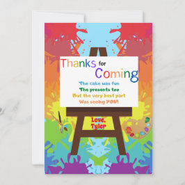 Cartão de agradecimento do artista