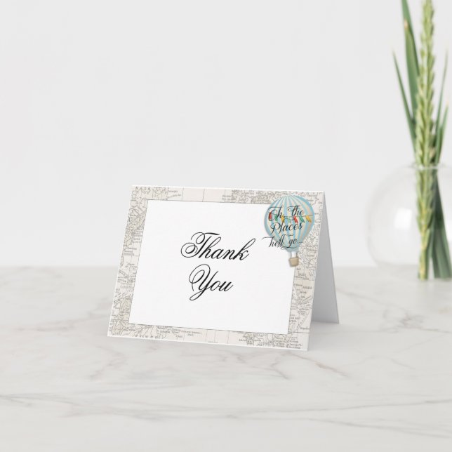 Cartão de Agradecimento do Balão de Ar Quente Oh t (Frente)