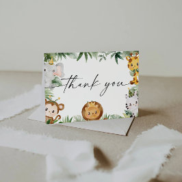 Cartão de Agradecimento do Chá de Bebê dos Animais