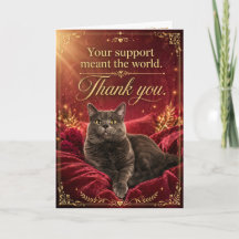 Cartão de Agradecimento do Gato Real de Gratidão
