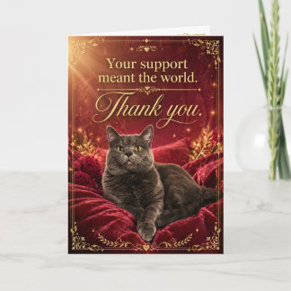 Cartão de Agradecimento do Gato Real de Gratidão