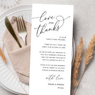 Cartão de Agradecimento do Jantar de Casamento, Am