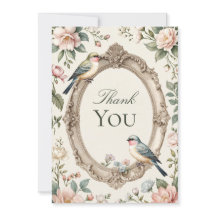 Cartão de Agradecimento do LoveBird Floral para Fe