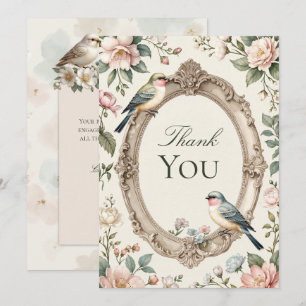 Cartão de Agradecimento do LoveBird Floral para Fe