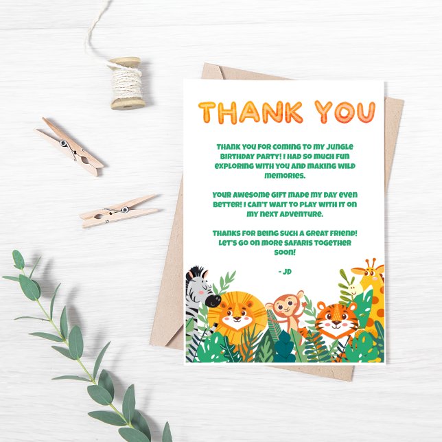 Cartão de Agradecimento do Menino da Selva (Criador carregado)