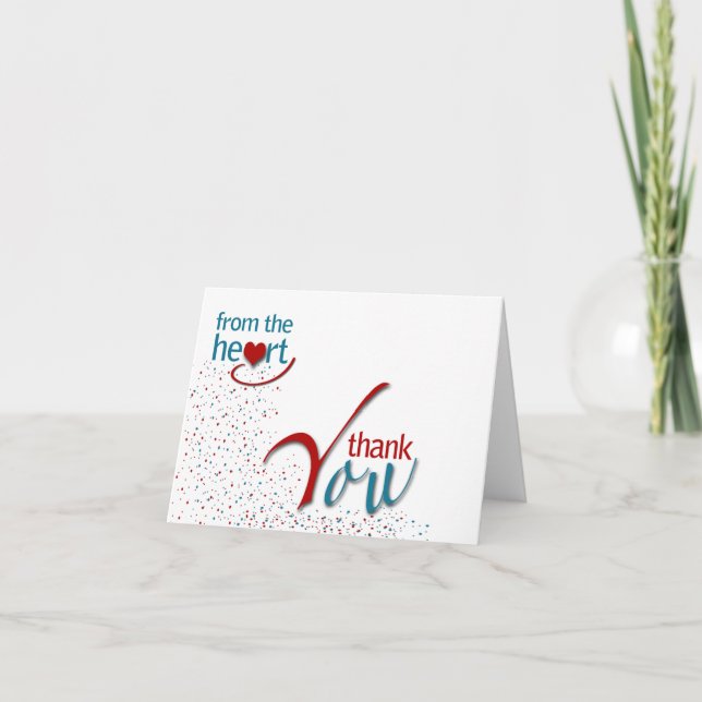 Cartão De Agradecimento Do obrigado do coração! (Frente)