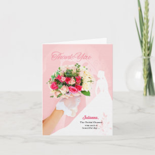 Cartão De Agradecimento do palhaço de noiva rosa