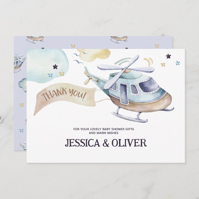 Cartão de Agradecimento do Partido do Helicóptero  (Frente/Verso)