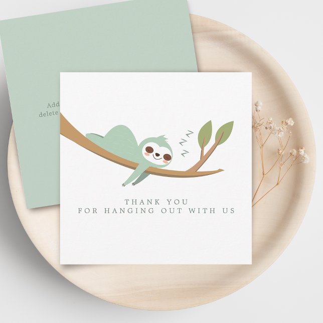 Cartão de agradecimento do Preguiça Feliz (Happy Sloth Thank You Card)