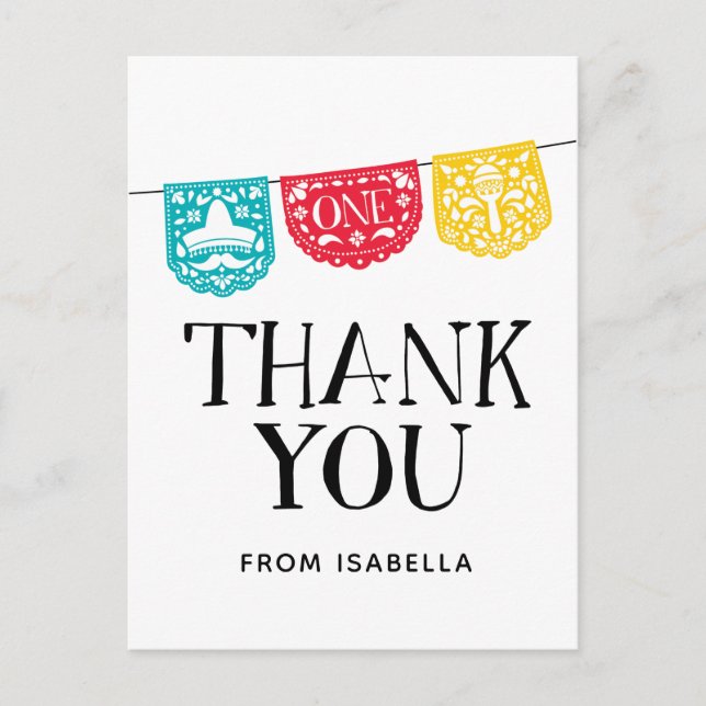 Cartão de agradecimento do primeiro aniversário da (Frente)