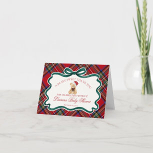 Cartão de Agradecimento do Ursinho de Natal com Xa