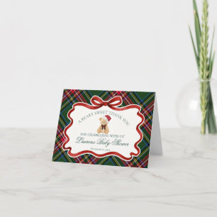 Cartão de Agradecimento do Ursinho de Natal com Xa