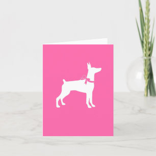 Cartão De Agradecimento Doberman Pinscher Dog Pink Girl Cards