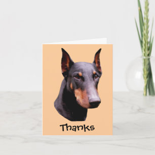 Cartão De Agradecimento Doberman Pinscher Face Dog Thank You Card