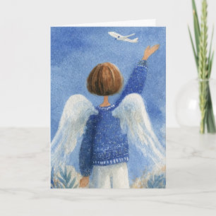 Cartão de Agradecimento Doblado 5x7-Anjo Mulher e 