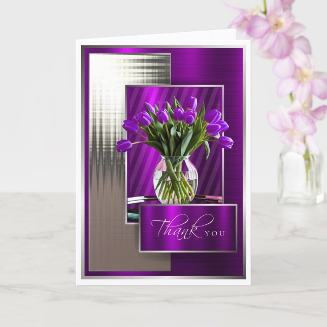 Cartão de Agradecimento Dobrado (Orquídea)