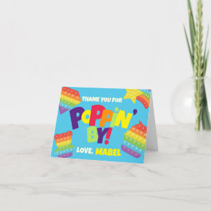 Cartão de agradecimento dobrado de aniversário Pop