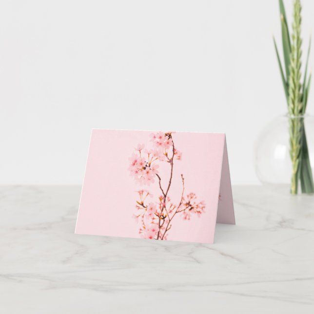 Cartão de agradecimento dobrado de flor de mármore (Frente)