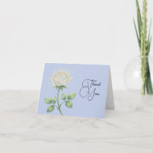 Cartão de agradecimento dobrado floral azul poeire