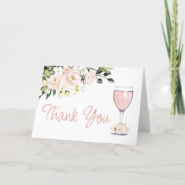 Cartão de Agradecimento Dobrado Floral Rosado para