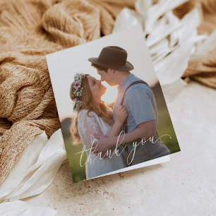 Cartão de Agradecimento Dobrado - Letra Branca