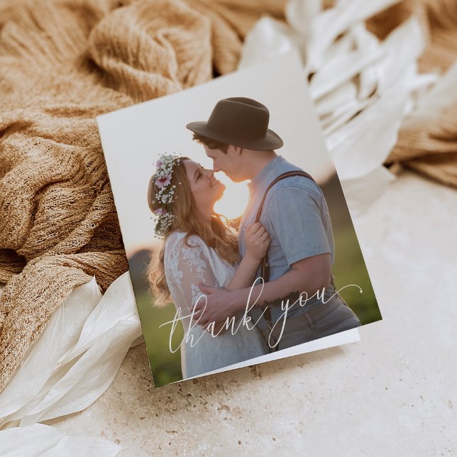 Cartão de Agradecimento Dobrado - Letra Branca (Criador carregado)