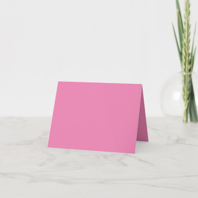 Cartão de agradecimento dobrado rosa #EF8484 (Frente)