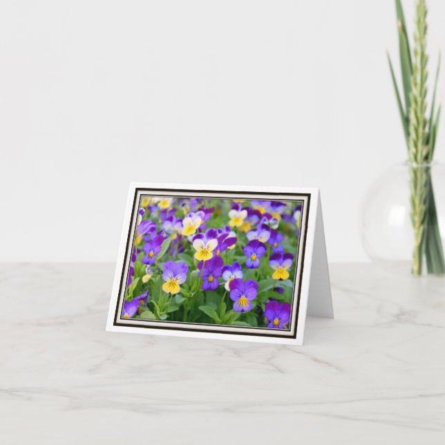Cartão de Agradecimento Dobrável – Violetas! (Frente)