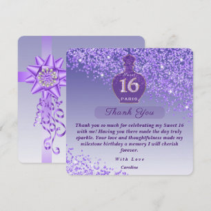 Cartão De Agradecimento Doce 16 Amethyst Fragrance Studio Obrigada
