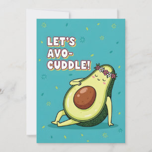Cartão De Agradecimento Doce Abacate Dizendo Vamos Abraçar Abacate Kawaii 
