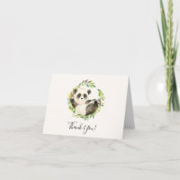 Doce Chá de fraldas De Urso Panda Obrigado Nota