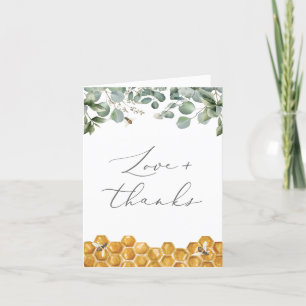 Cartão De Agradecimento Doce como Chá de fraldas Verde da Abelha