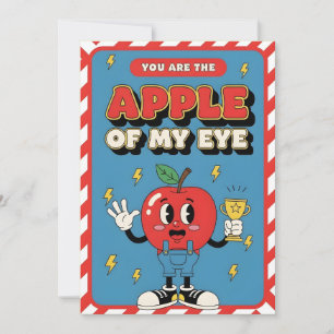 Cartão De Agradecimento Doce Fruta Dizendo Maçã dos Meus Olhos Desenho Ani