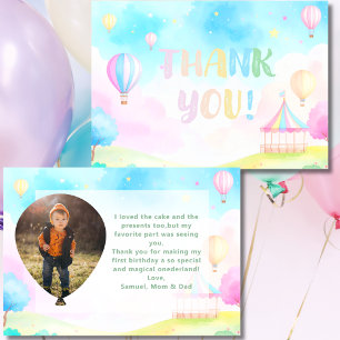 Cartão De Agradecimento Doce onederland aquarela 1º Aniversário