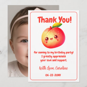 Cartão De Agradecimento Doce Um Pêssego Aniversário Obrigado