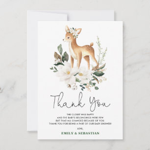 Cartão De Agradecimento Doce Velhinho Ivory Floral Chá
