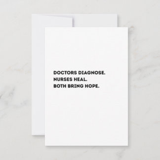 Cartão De Agradecimento Doctor & Nurse Definition Card – Heartfelt 