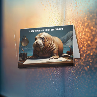 Cartão De Agradecimento Documento de leitura de Walrus