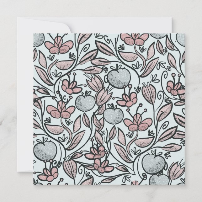 Cartão De Agradecimento Dodle art floral (Frente)