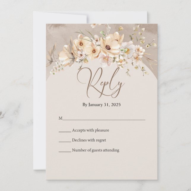 Cartão De Agradecimento Dogwood Dreams RSVP (Frente)